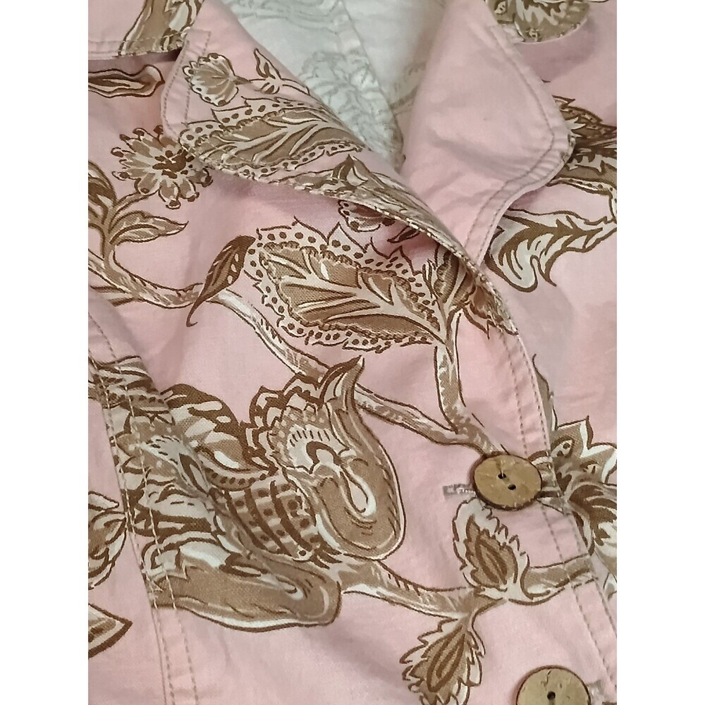 Alexis & Avery Pink Floral Paisley Blazer Jacket Small Cotton Made in USA - Picture 12 of 15